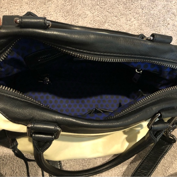 Rebecca Minkoff Leather MAB satchel in cream and black - Picture 4 of 7